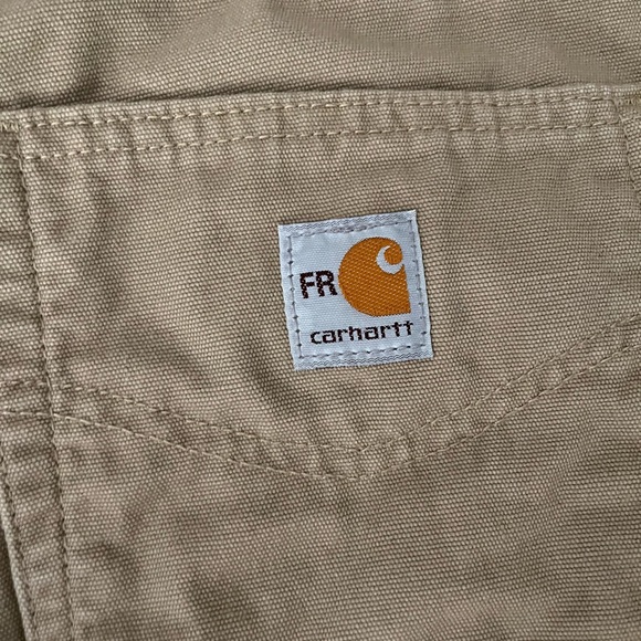 Mens Carhartt Khaki Flame Resistant Work Pants - Picture 4 of 4